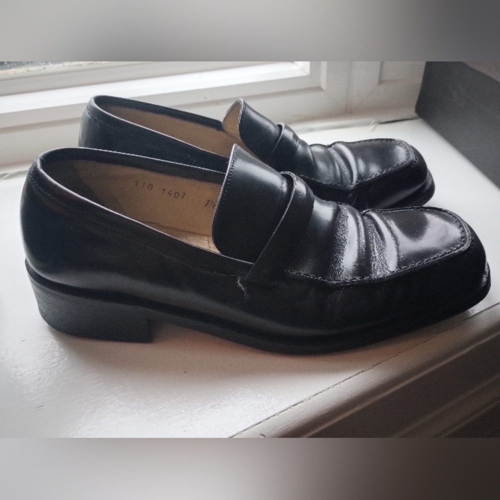 Authentic GUCCI Men's Leather Loafers Black 7.5 D
